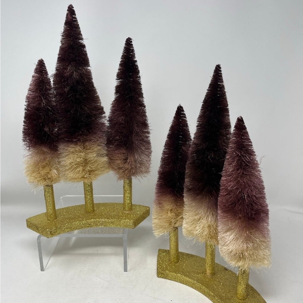 Ombré’ Brush Christmas Trees-Set of 2-NWOT